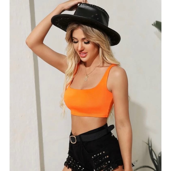 Shein Orange Crop Top - Picture 1 of 5